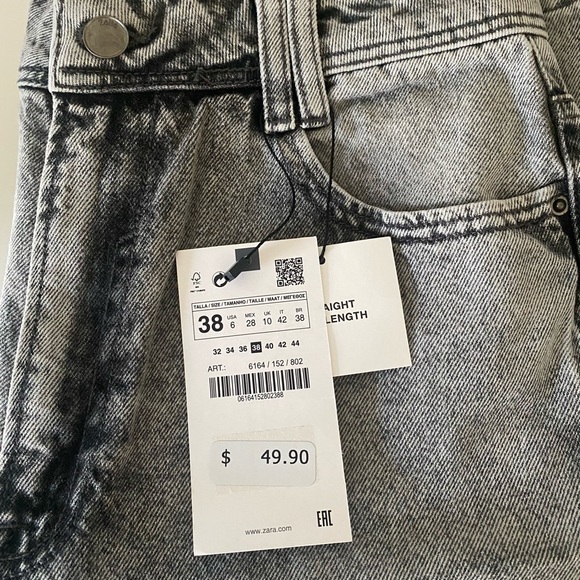 Zara Z1975 Straight Leg Full Length Jean Size 6 - Picture 4 of 8